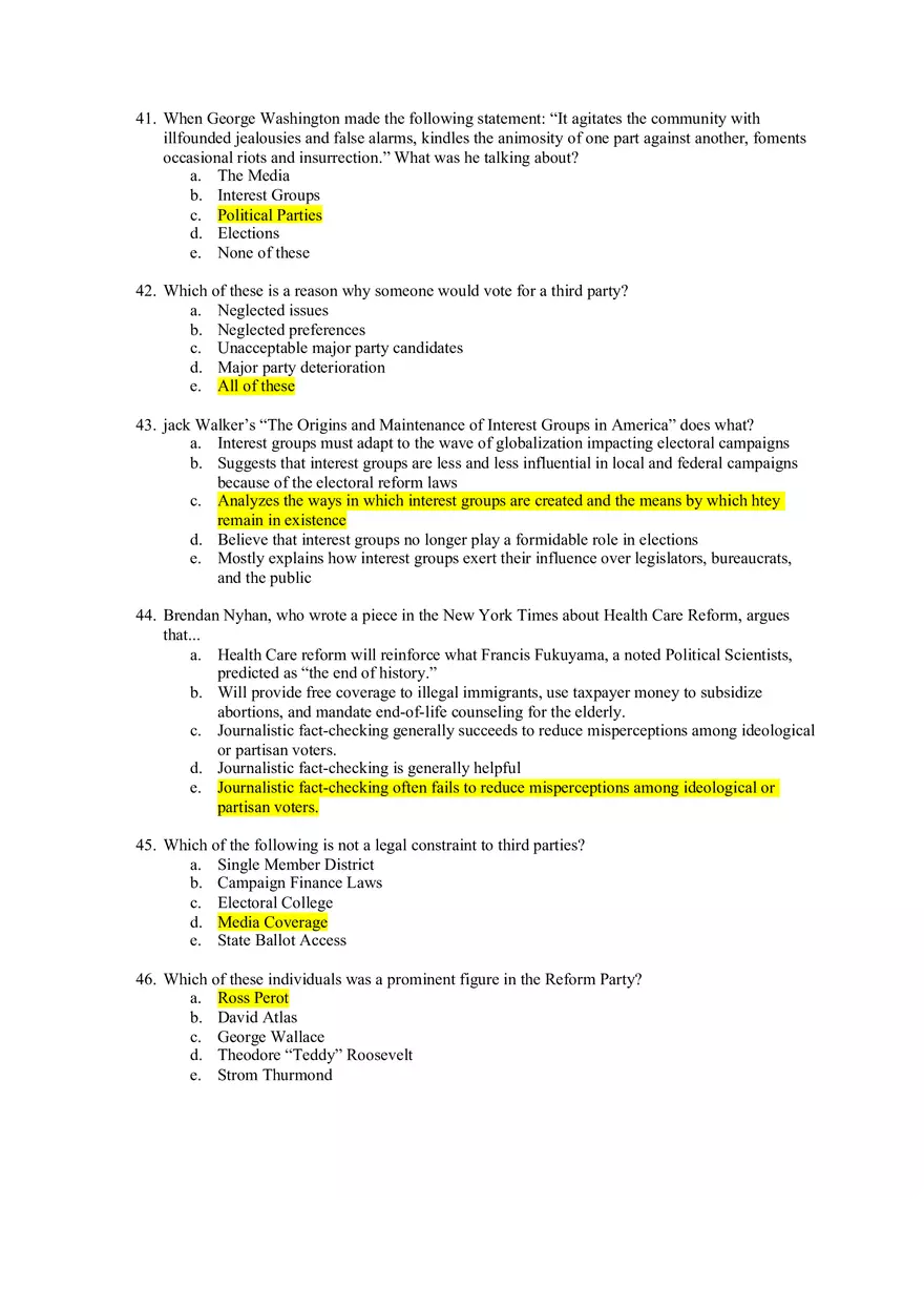 American Government Exam 2 - Page 8