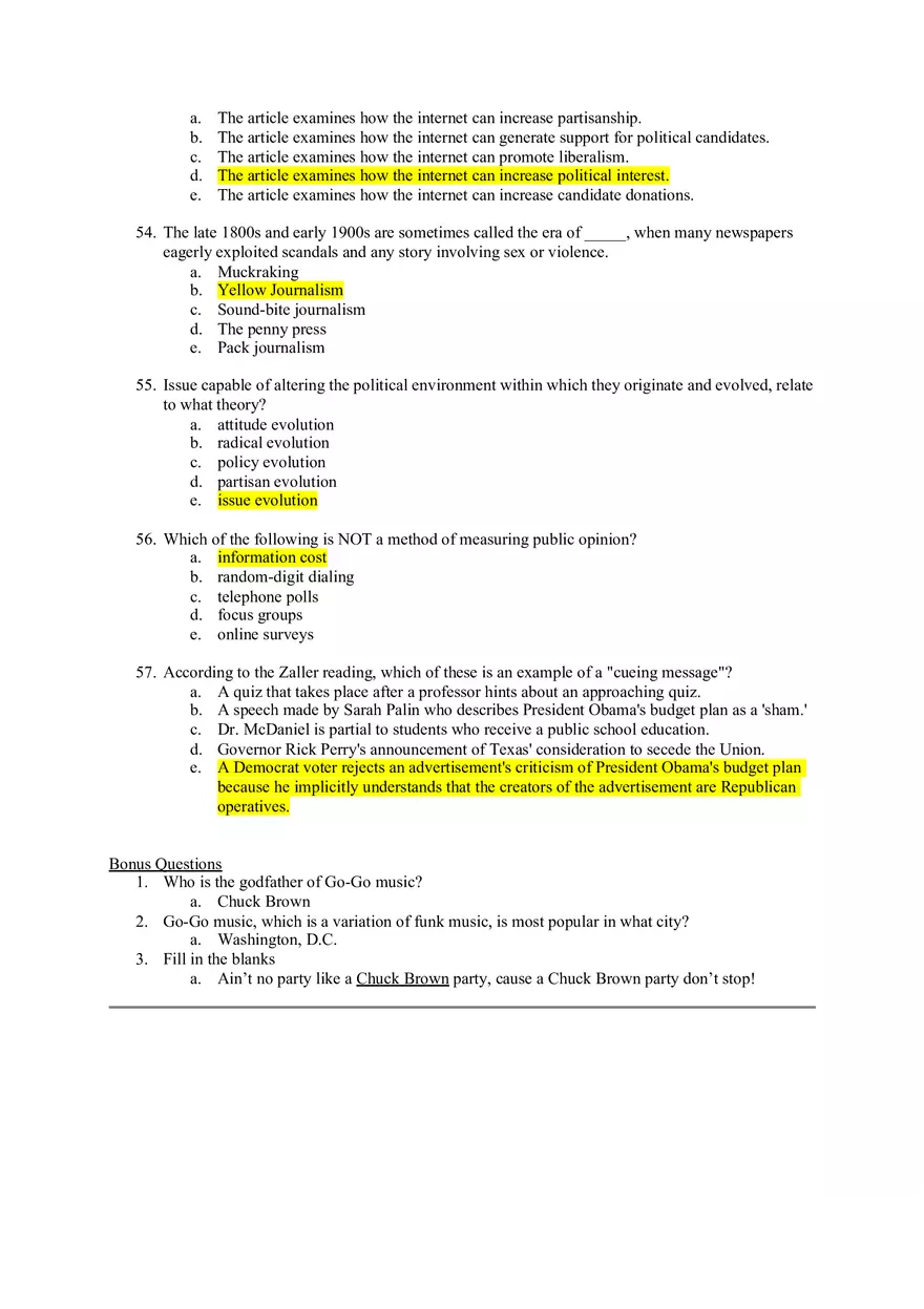 American Government Exam 2 - Page 10
