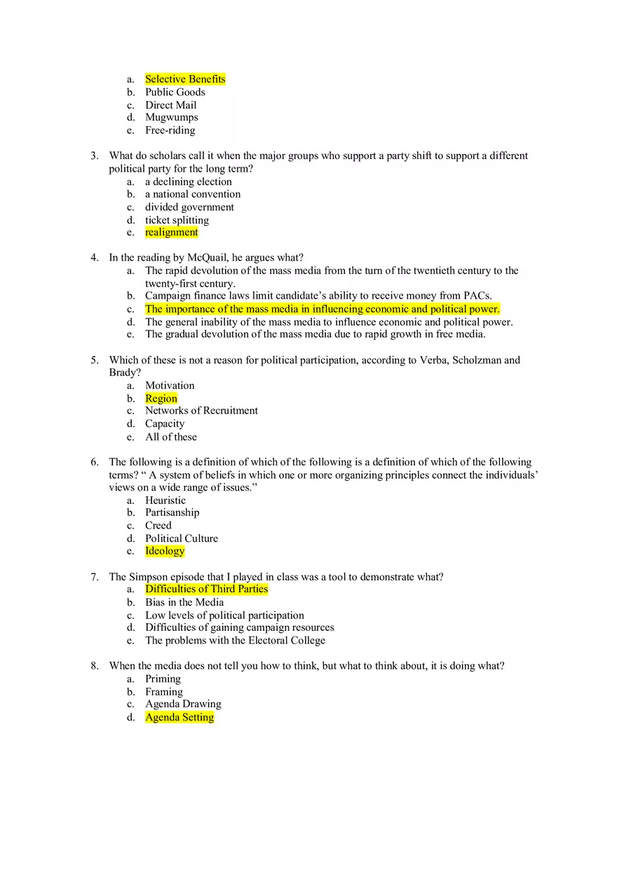 American Government Exam 2 - Page 2