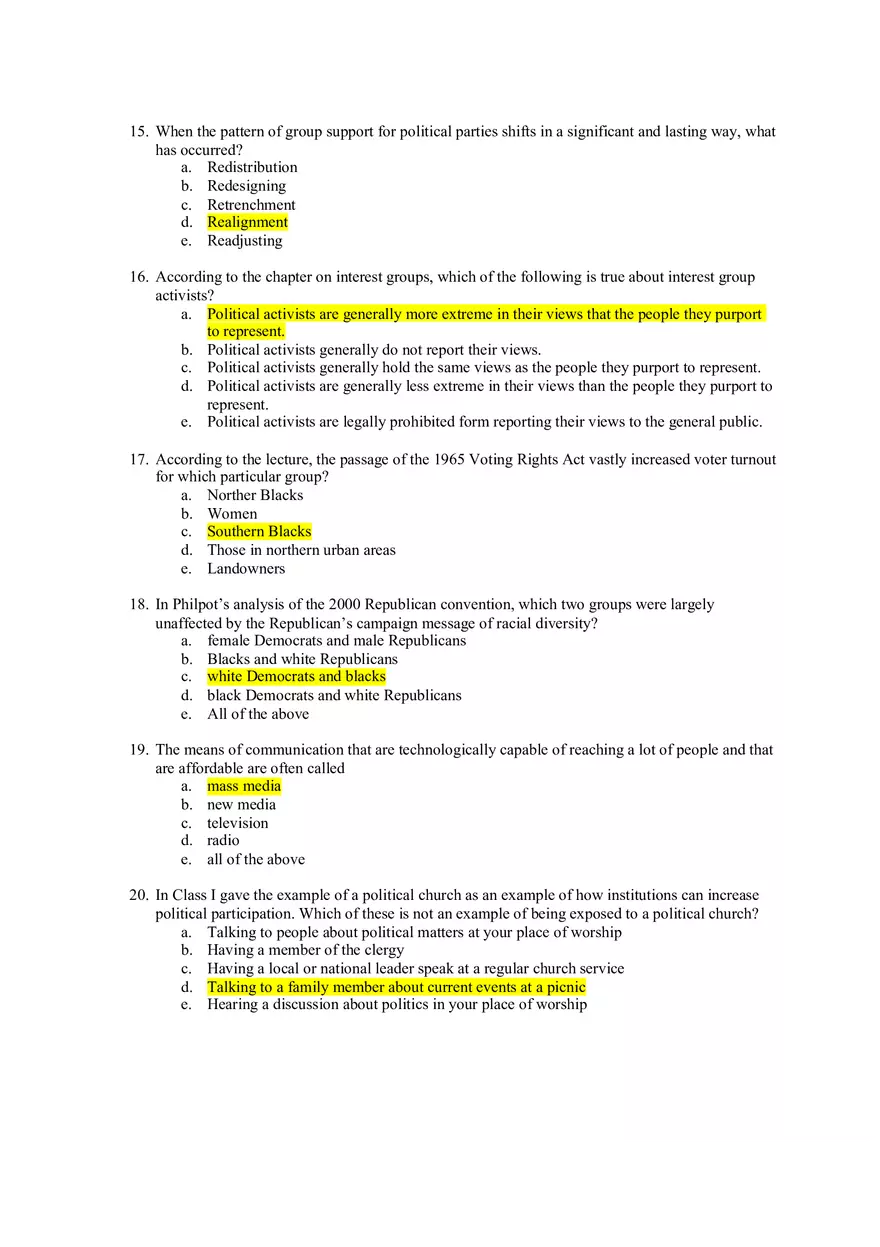American Government Exam 2 - Page 4