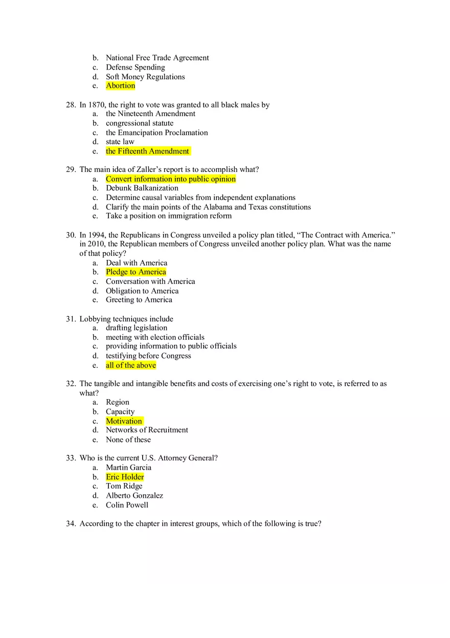 American Government Exam 2 - Page 6