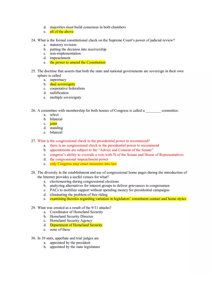 American Government Exam 1 - Page 8