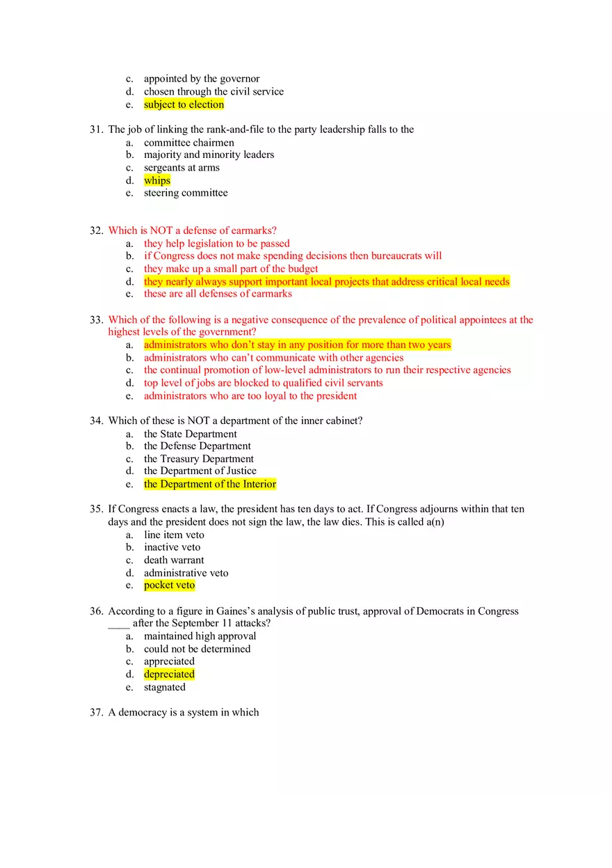 American Government Exam 1 - Page 9