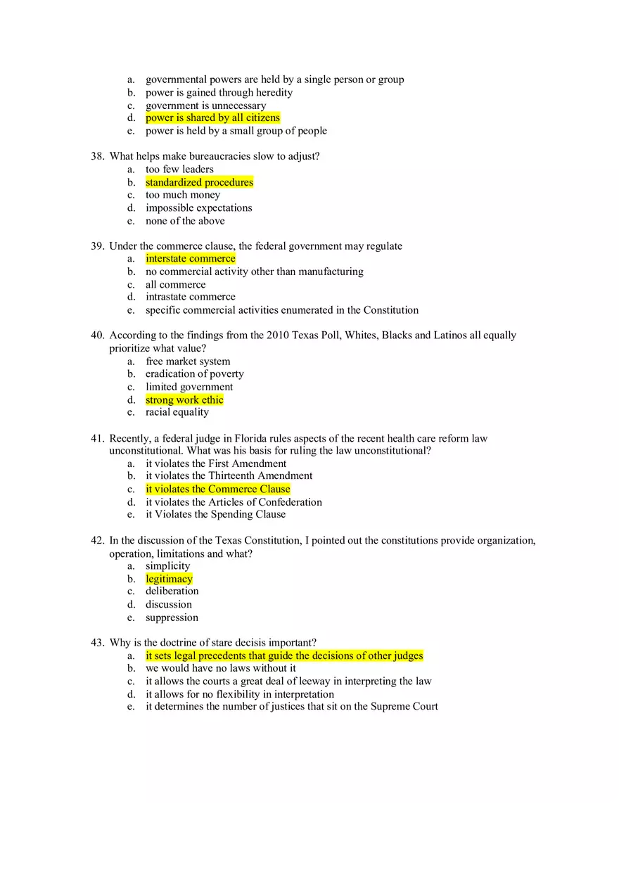 American Government Exam 1 - Page 10