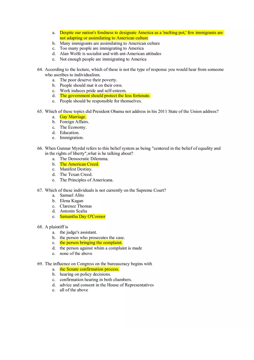 American Government Exam 1 - Page 3