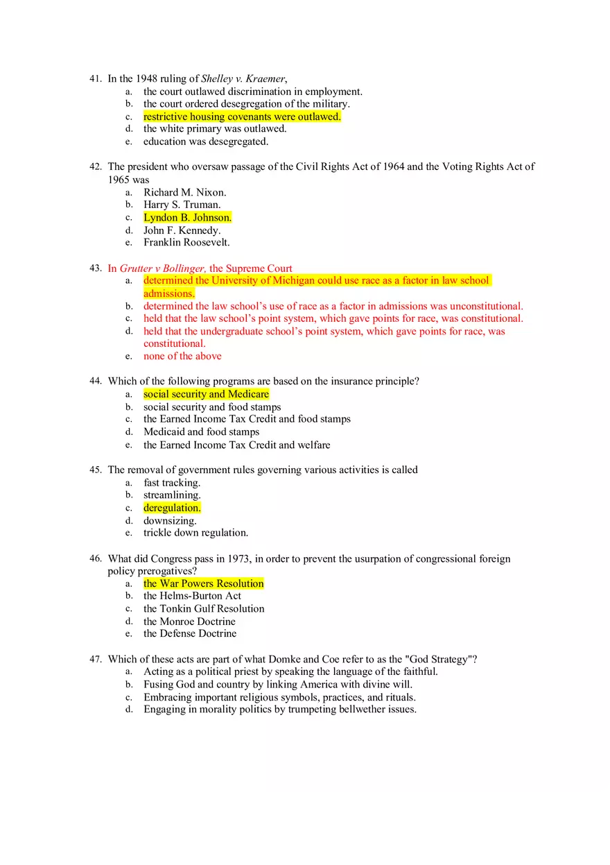 American Government Exam 3 - Page 7