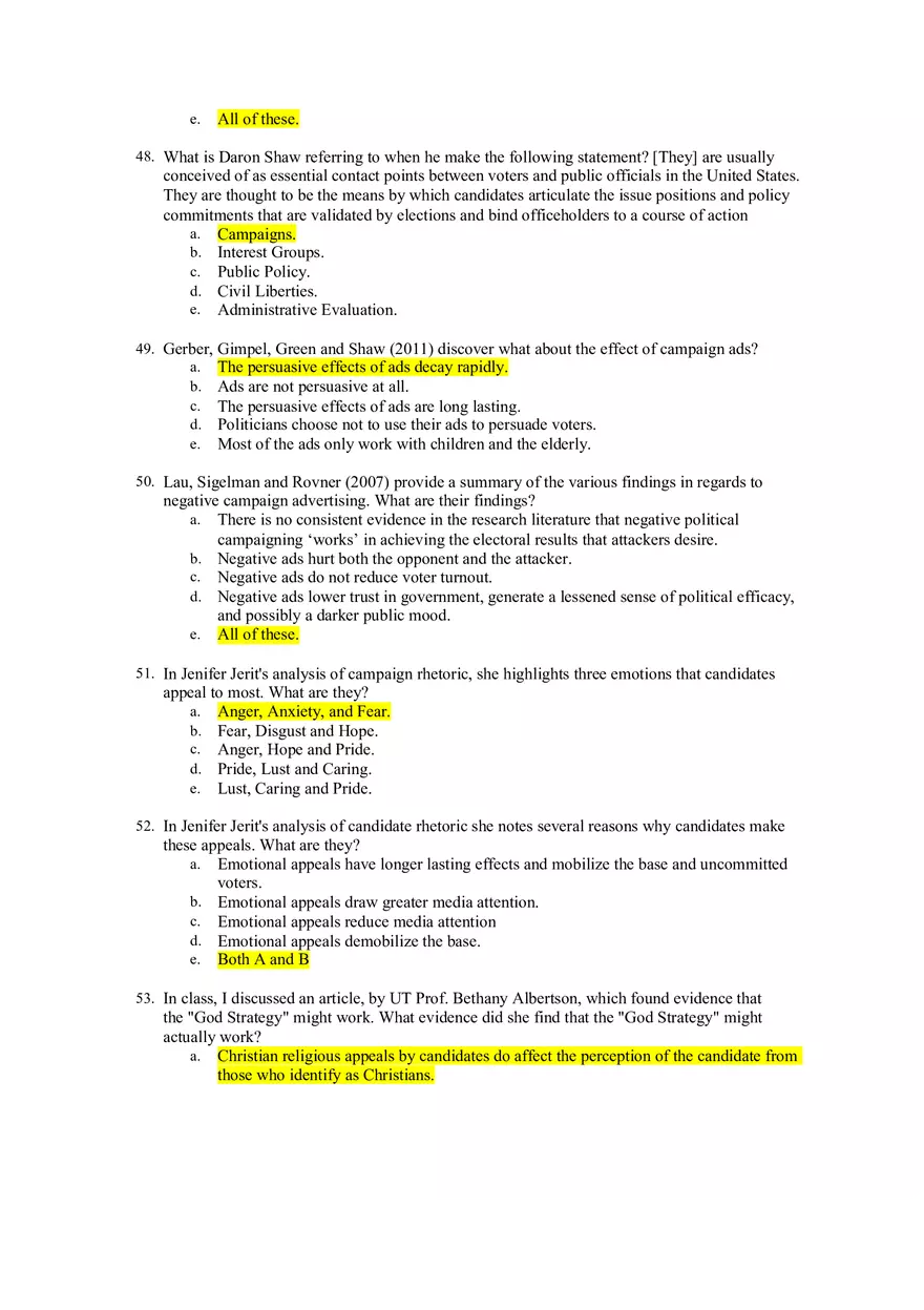 American Government Exam 3 - Page 8