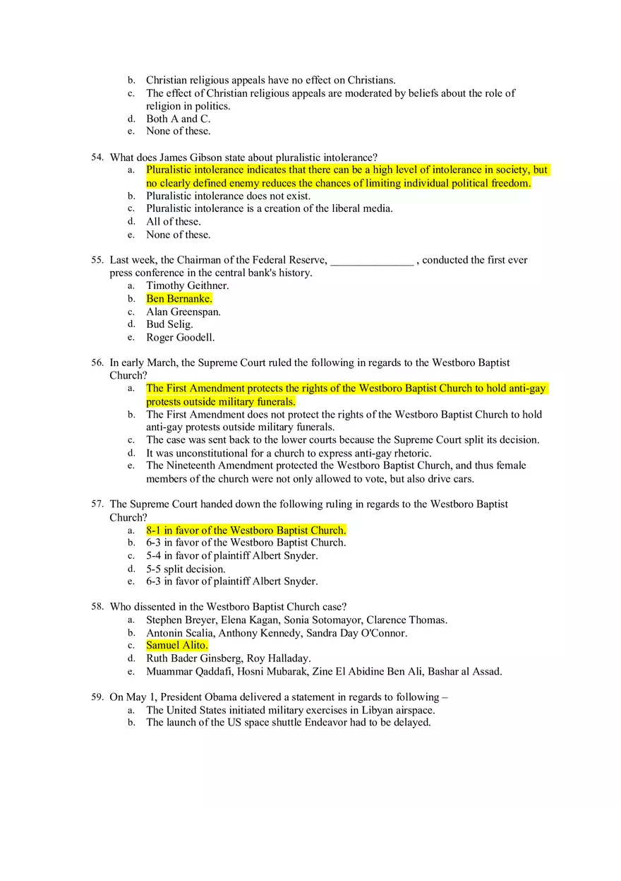 American Government Exam 3 - Page 9