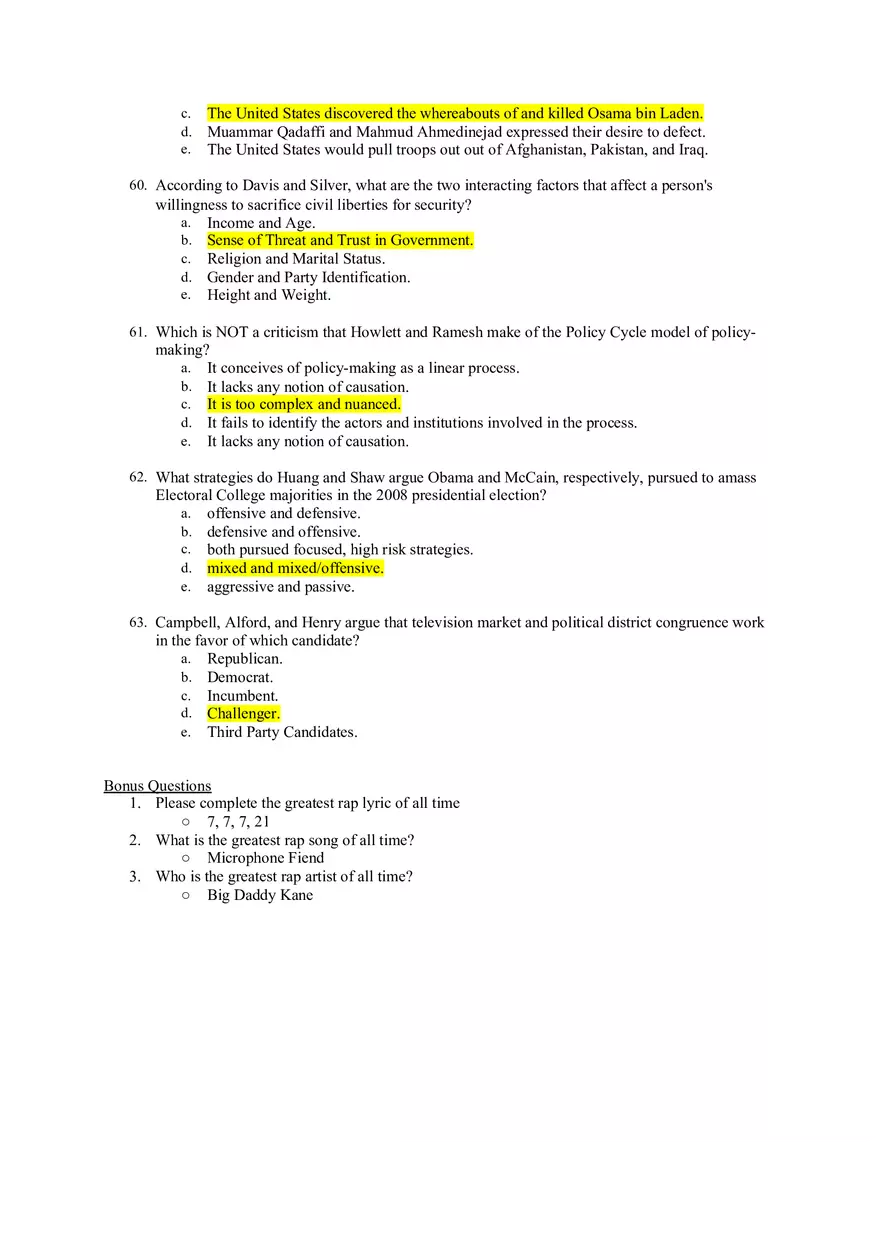 American Government Exam 3 - Page 10