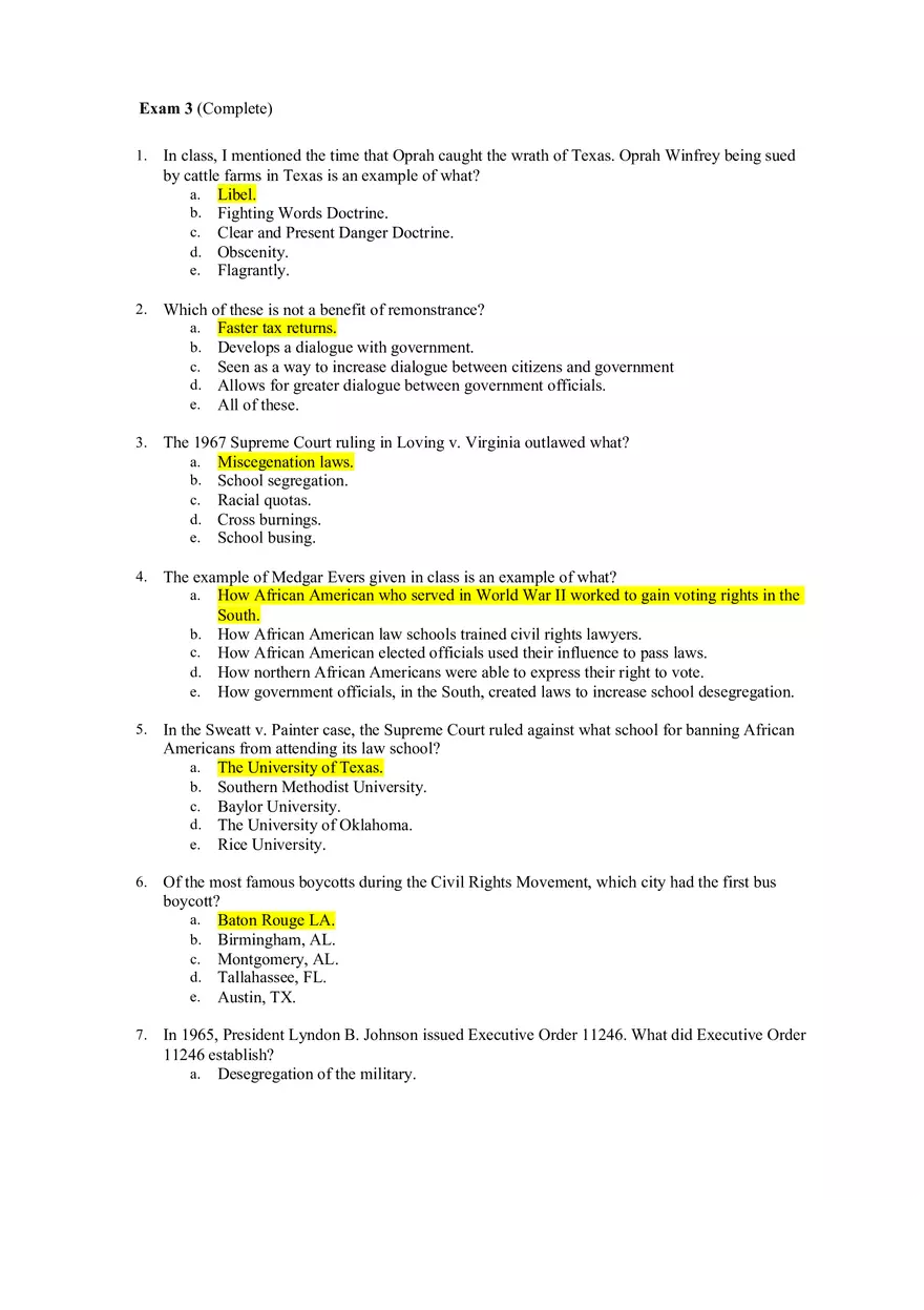 American Government Exam 3 - Page 1