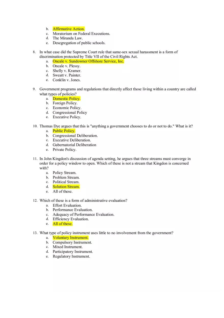 American Government Exam 3 - Page 2