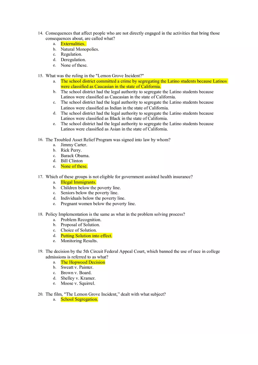 American Government Exam 3 - Page 3