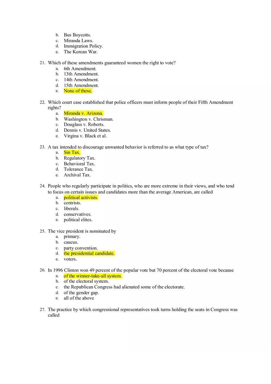 American Government Exam 3 - Page 4