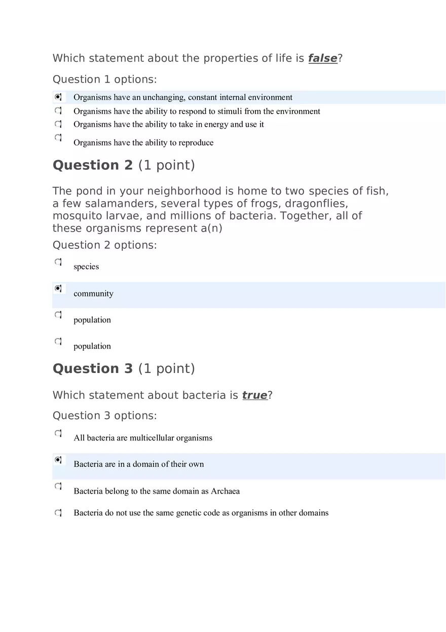 Which Statement about the Properties of Life is False - Page 1