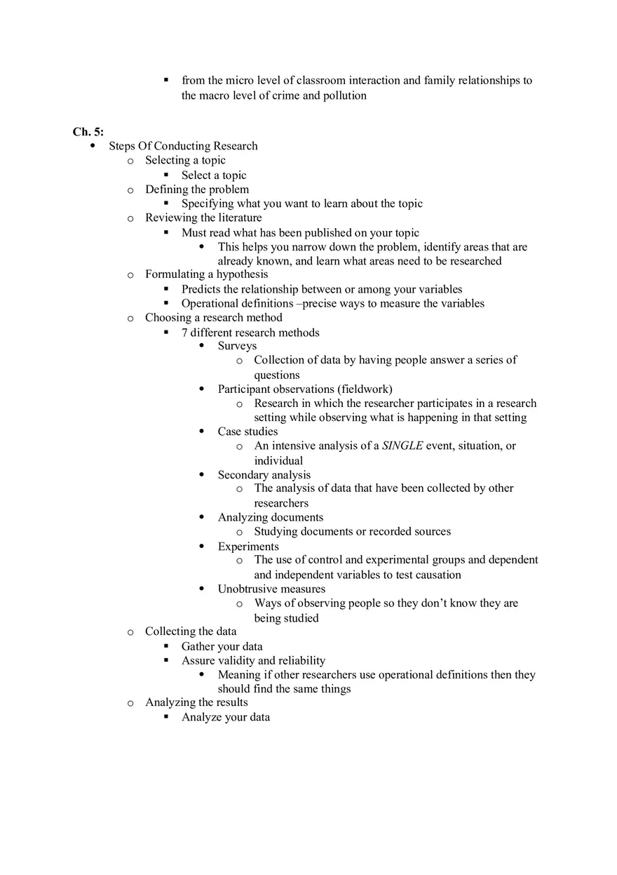 Sociology Exam 1 -- Study Guide - Page 7