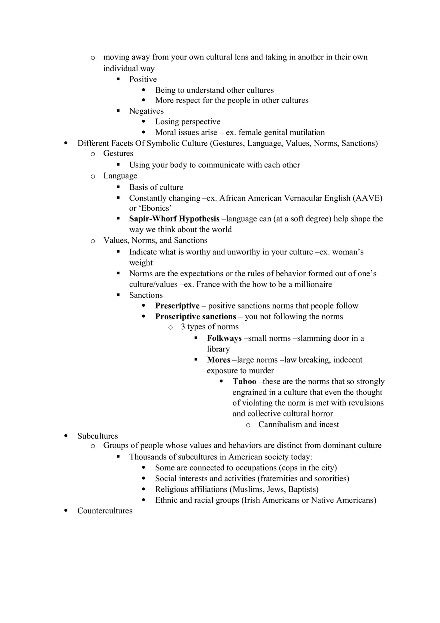 Sociology Exam 1 -- Study Guide - Page 11