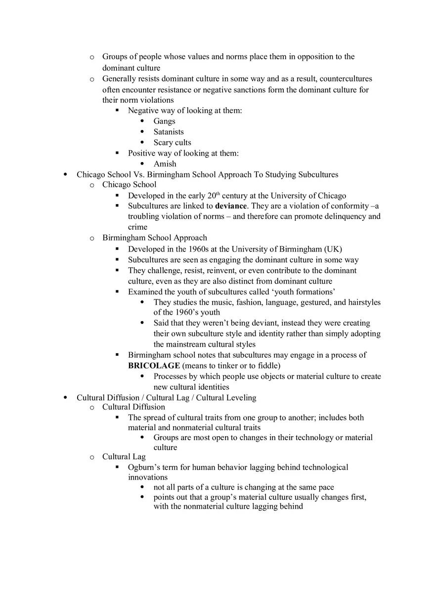 Sociology Exam 1 -- Study Guide - Page 12