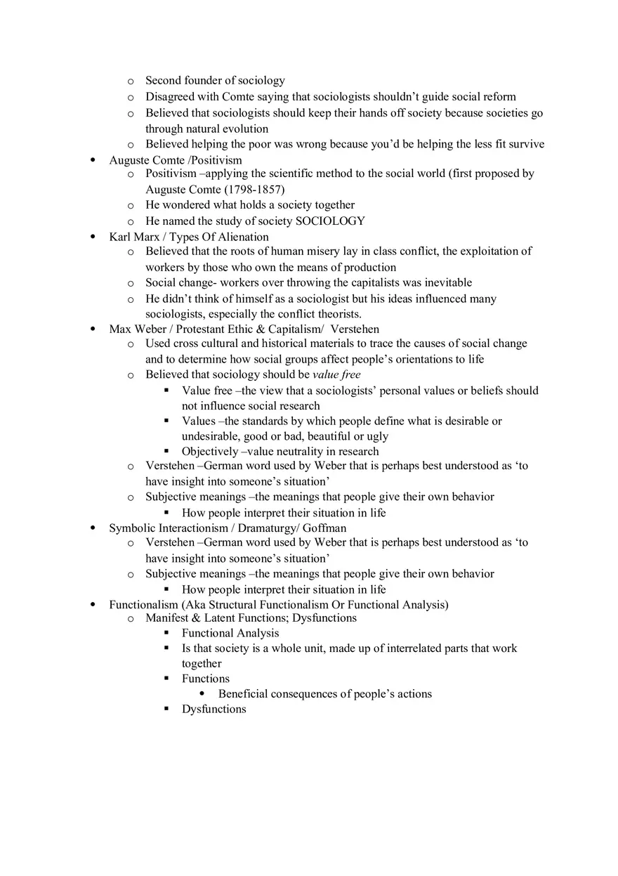 Sociology Exam 1 -- Study Guide - Page 2