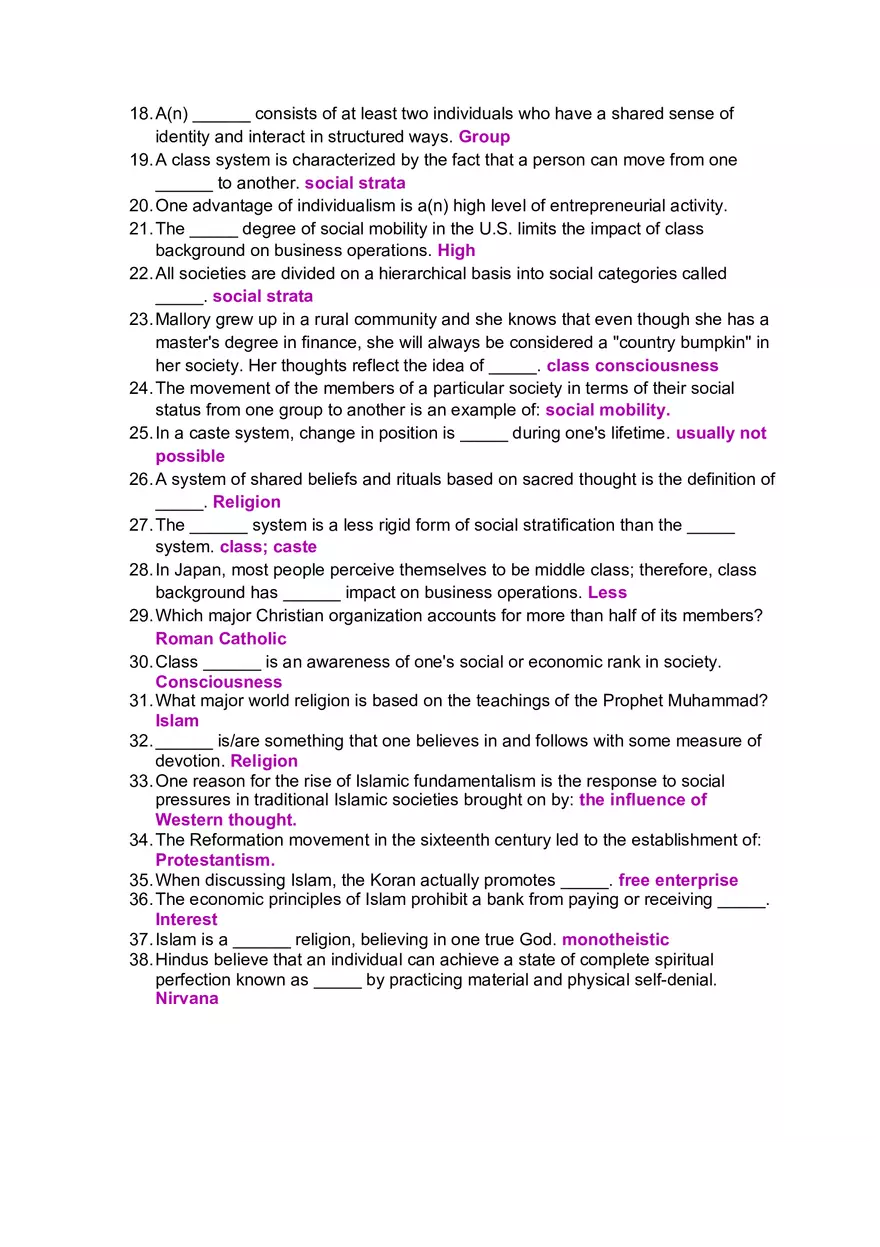 Business Answer Key - Page 2