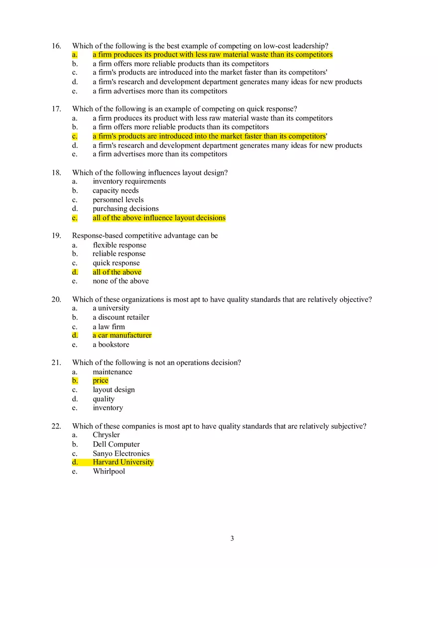 Strategy Chapter 2 Multiple Choice Questions - Page 3
