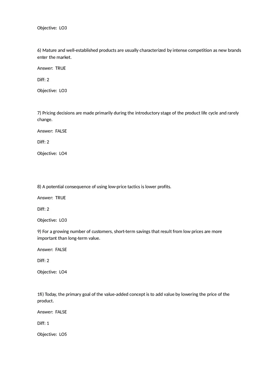Chapter 7 Product-Selling Strategies That Add Value True False - Page 2