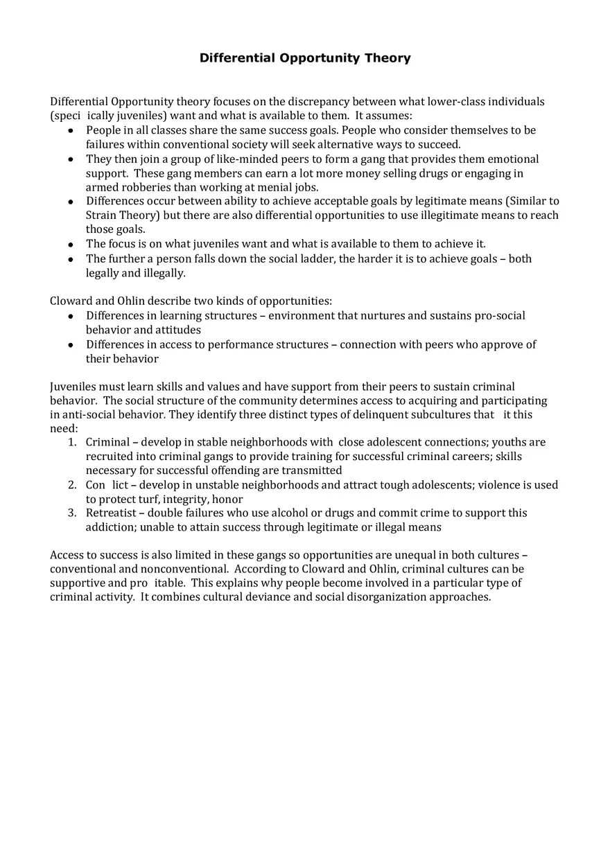 Differential Opportunity Theory - Page 1