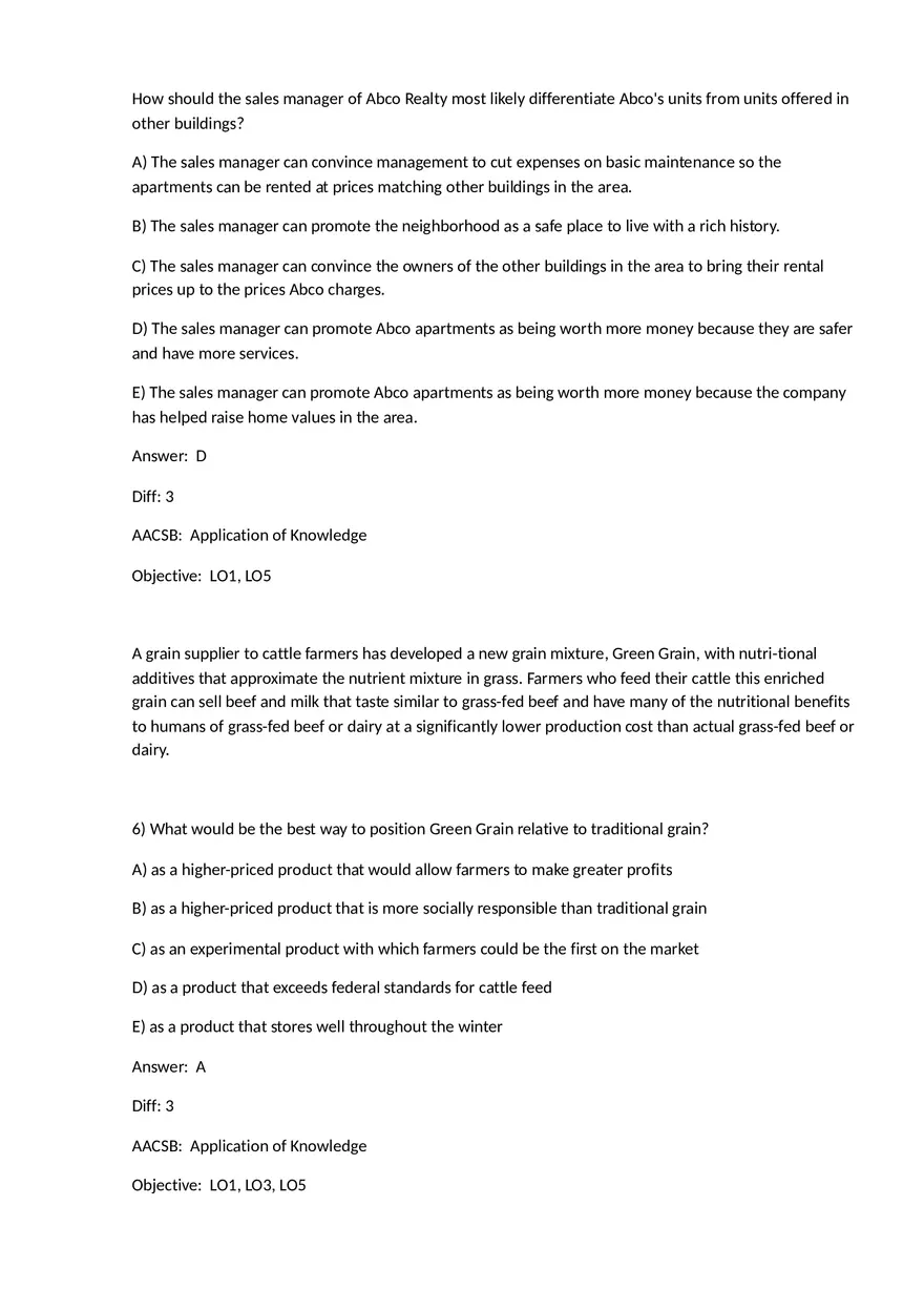 Chapter 7 Product-Selling Strategies That Add Value Multiple Choice - Page 8
