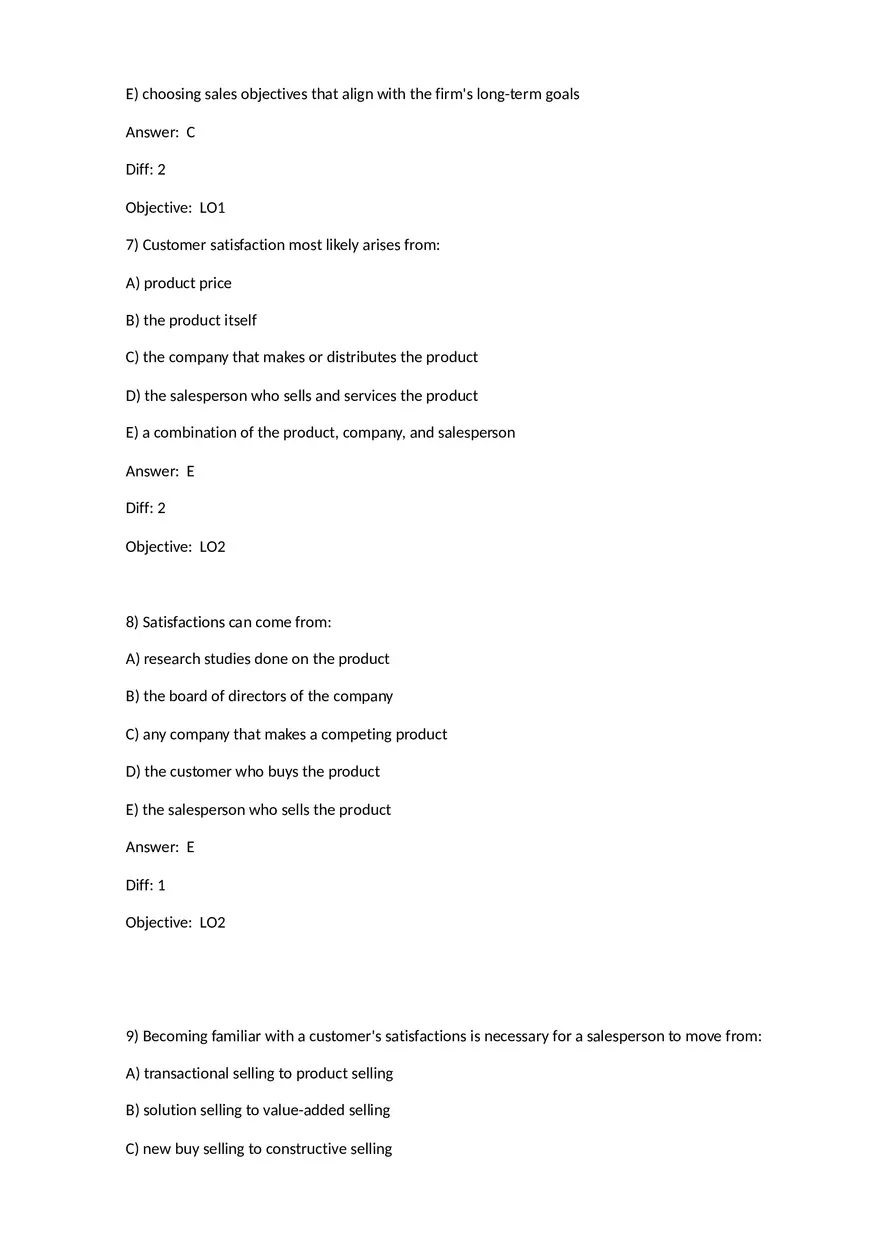Chapter 7 Product-Selling Strategies That Add Value Multiple Choice - Page 13