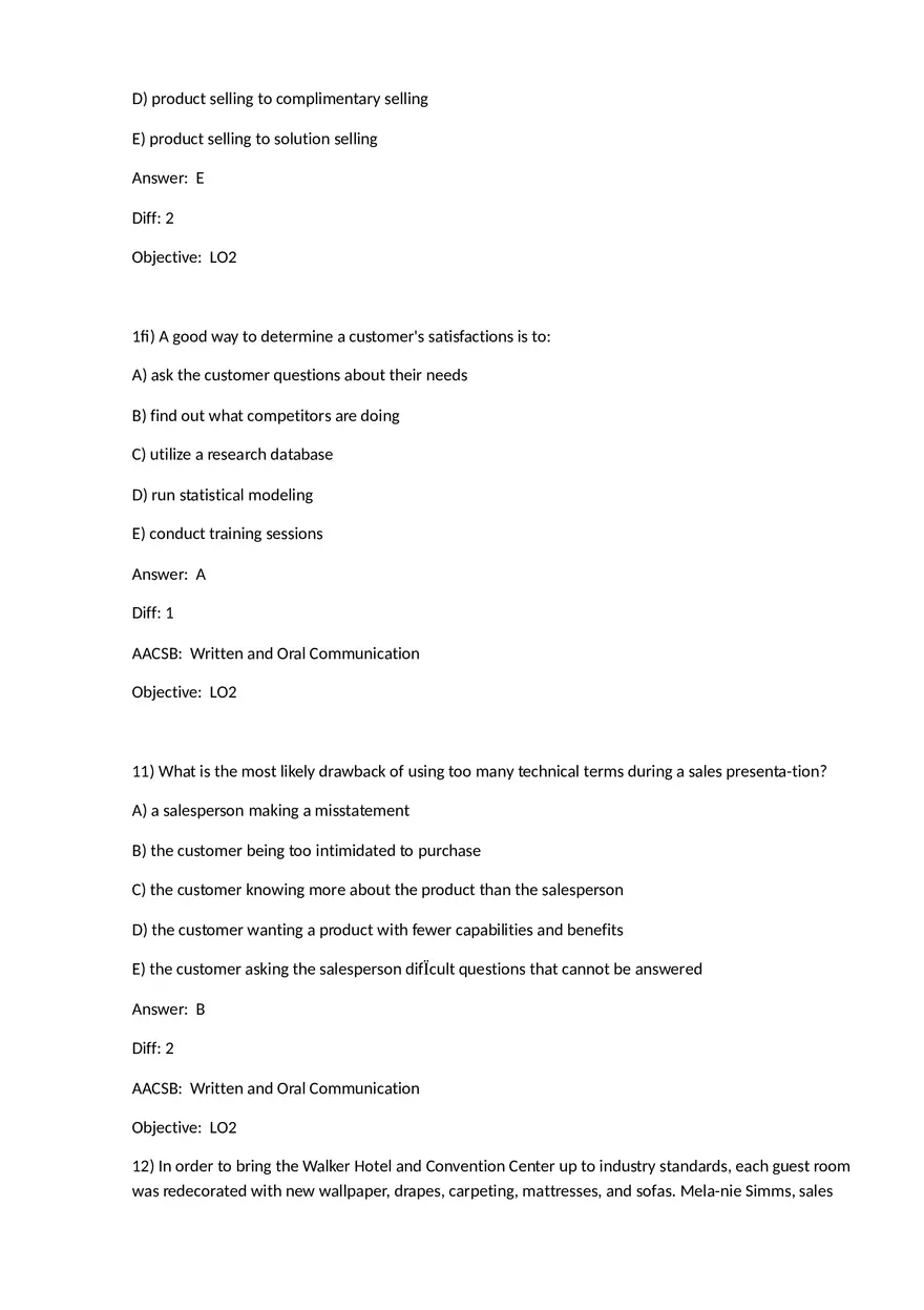 Chapter 7 Product-Selling Strategies That Add Value Multiple Choice - Page 15