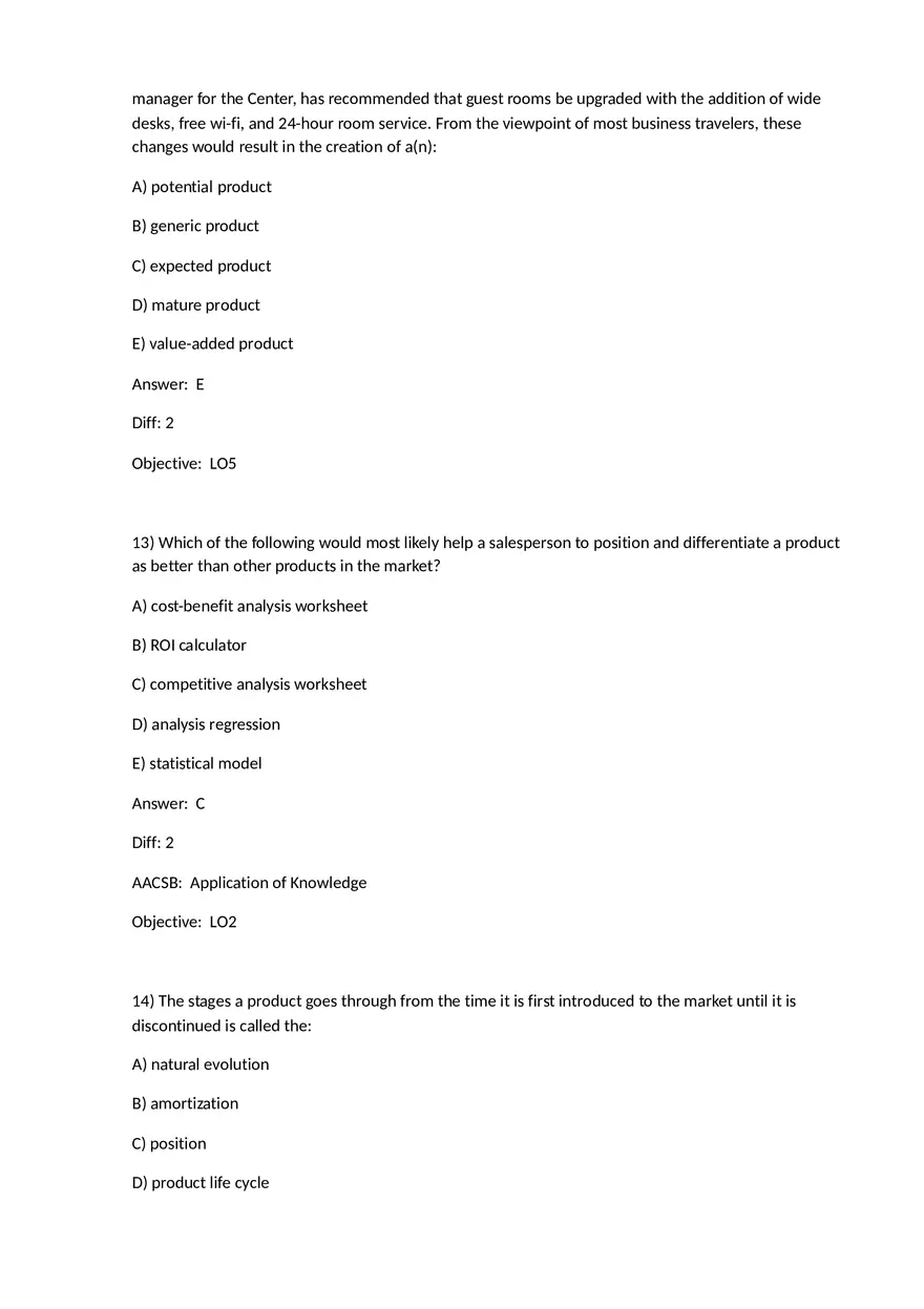Chapter 7 Product-Selling Strategies That Add Value Multiple Choice - Page 16