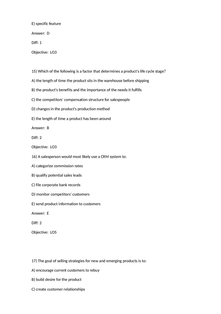 Chapter 7 Product-Selling Strategies That Add Value Multiple Choice - Page 17