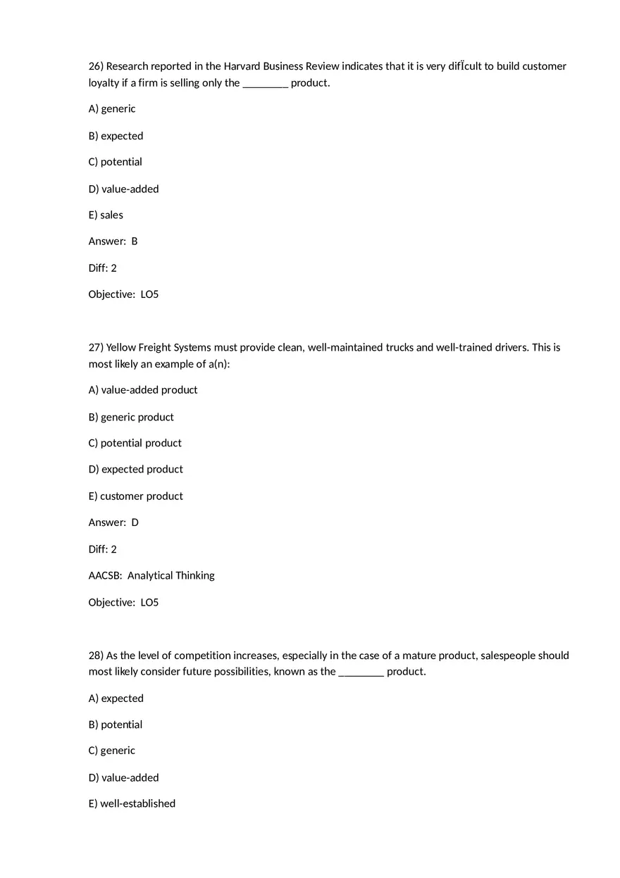 Chapter 7 Product-Selling Strategies That Add Value Multiple Choice - Page 21