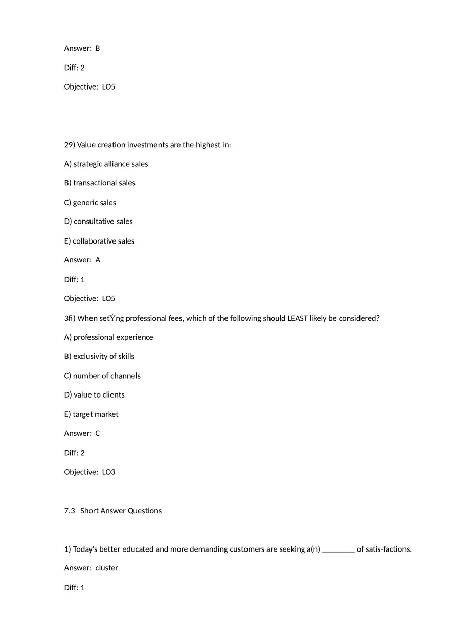 Chapter 7 Product-Selling Strategies That Add Value Multiple Choice - Page 3
