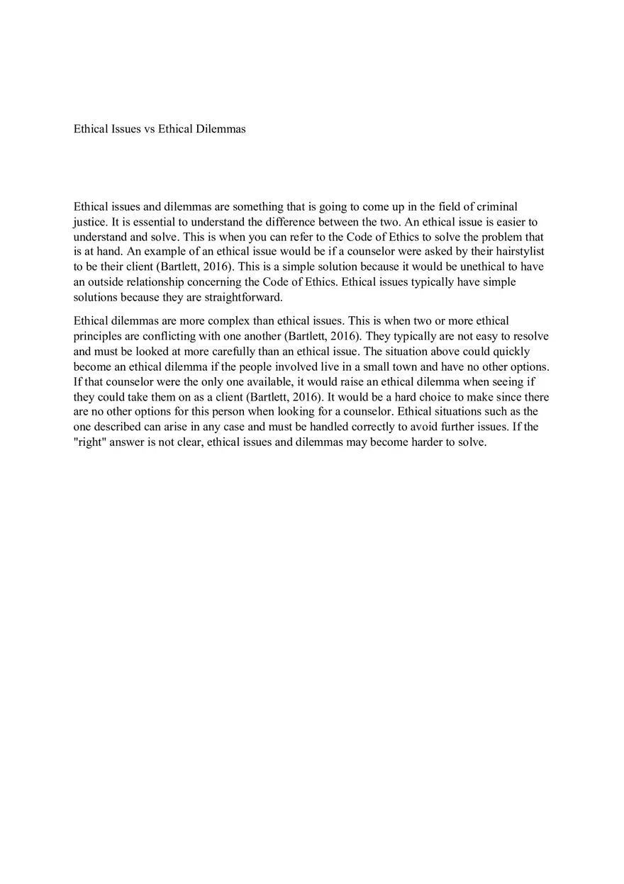 Ethical Issues vs Ethical Dilemmas - Page 1