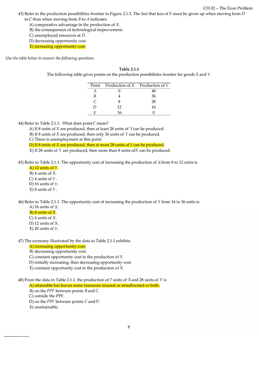 Chapter 02 The Econ Problem Answers Part 1 - Page 8