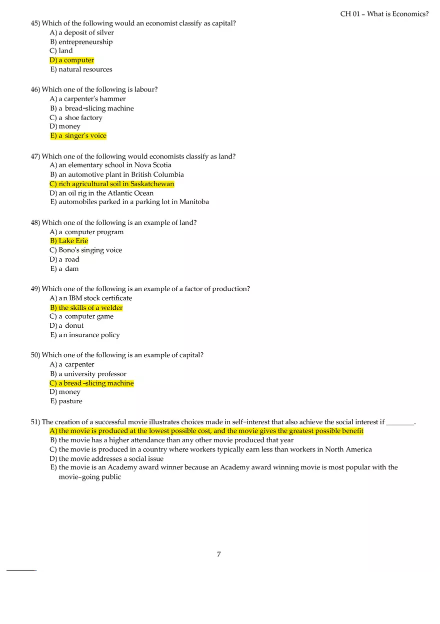 Chapter 01 What is Economics Answers Part 1 - Page 7