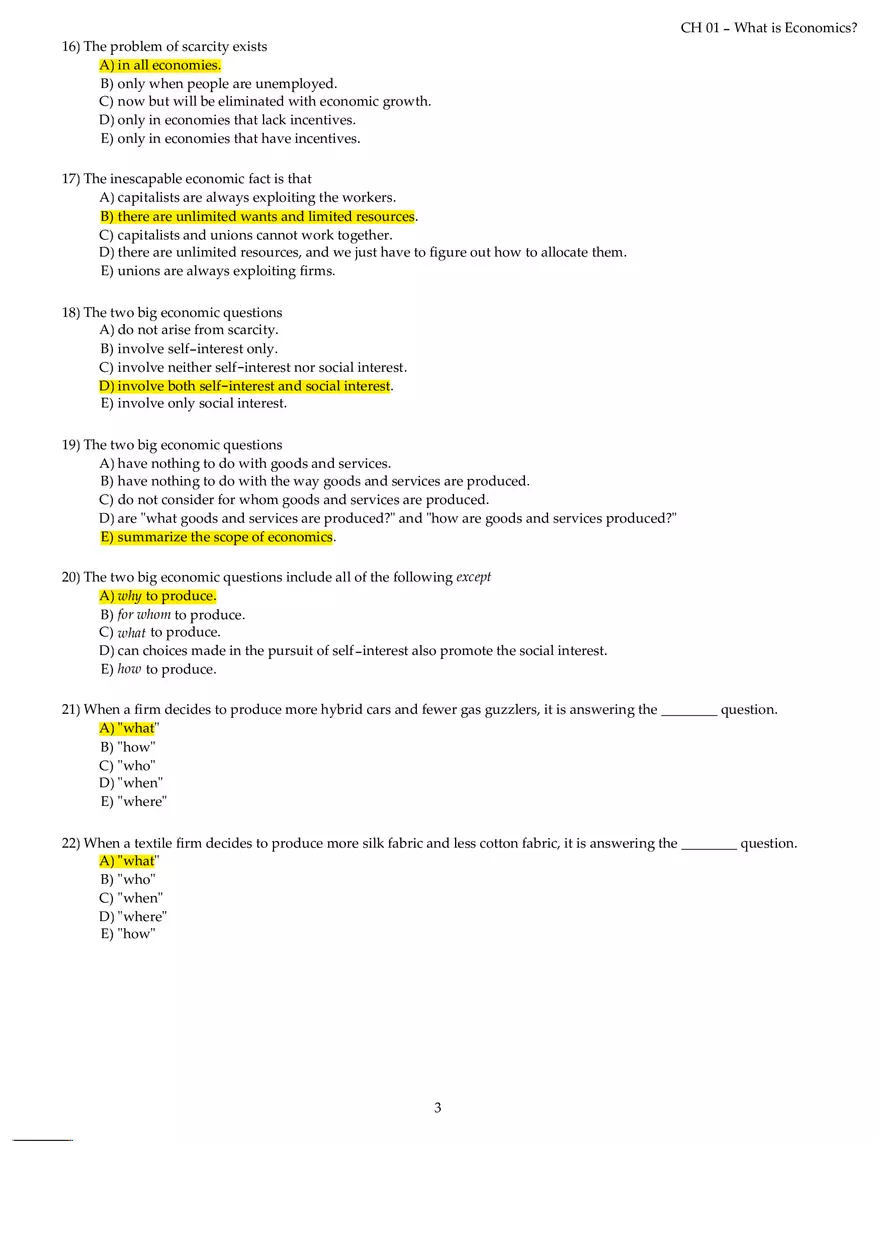 Chapter 01 What is Economics Answers Part 1 - Page 3