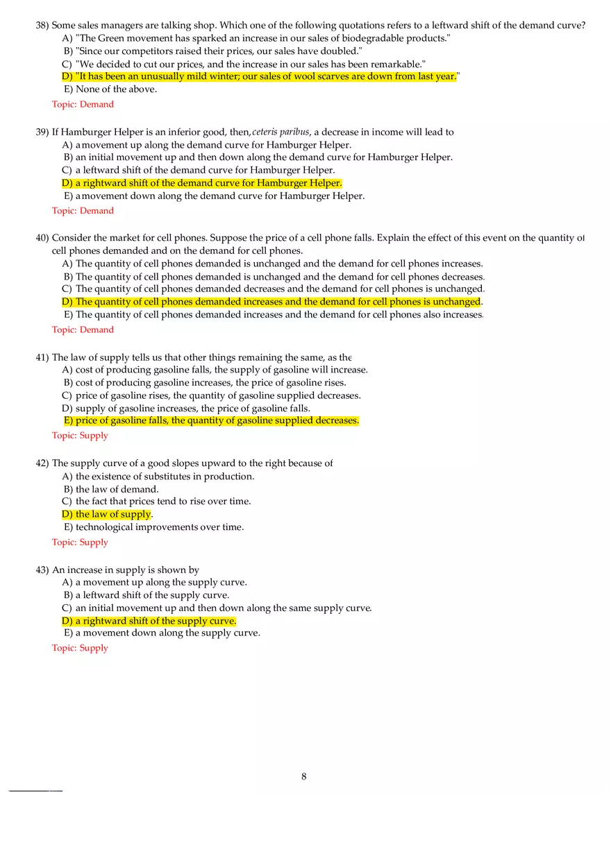 Chapter 3 Demand and Supply Answers Part 1 - Page 8