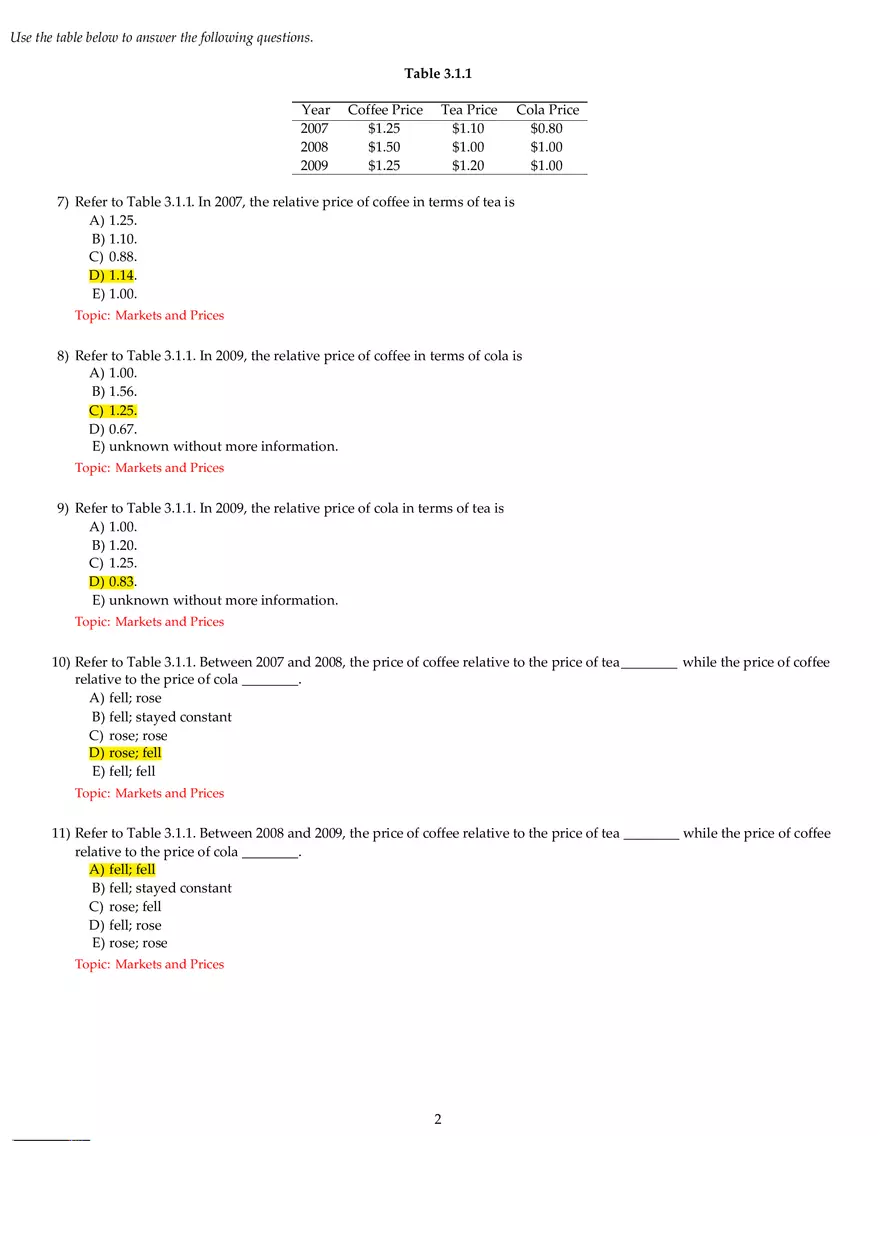 Chapter 3 Demand and Supply Answers Part 1 - Page 2