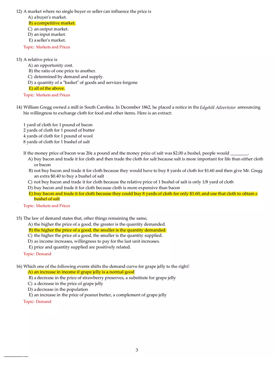 Chapter 3 Demand and Supply Answers Part 1 - Page 3
