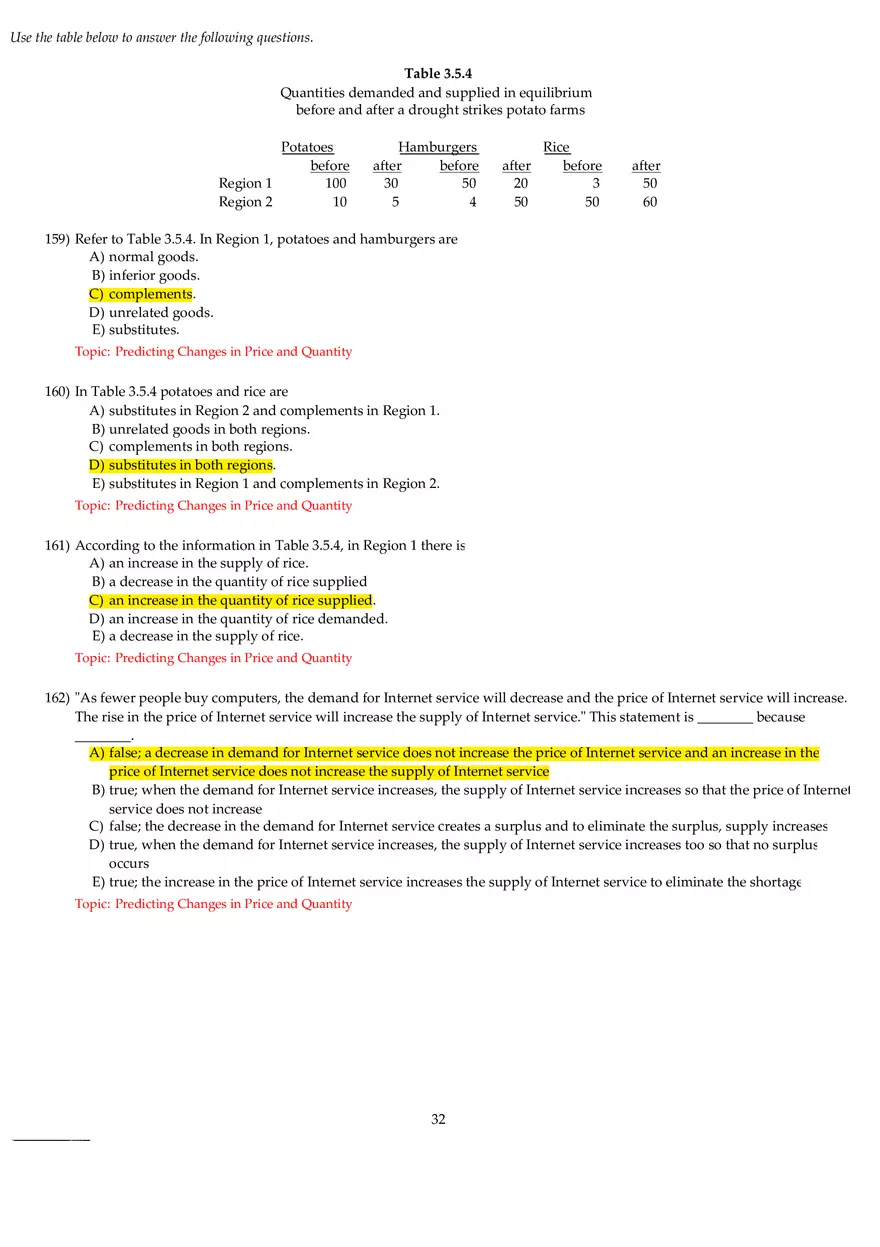 Chapter 3 Demand and Supply Answers Part 4 - Page 8