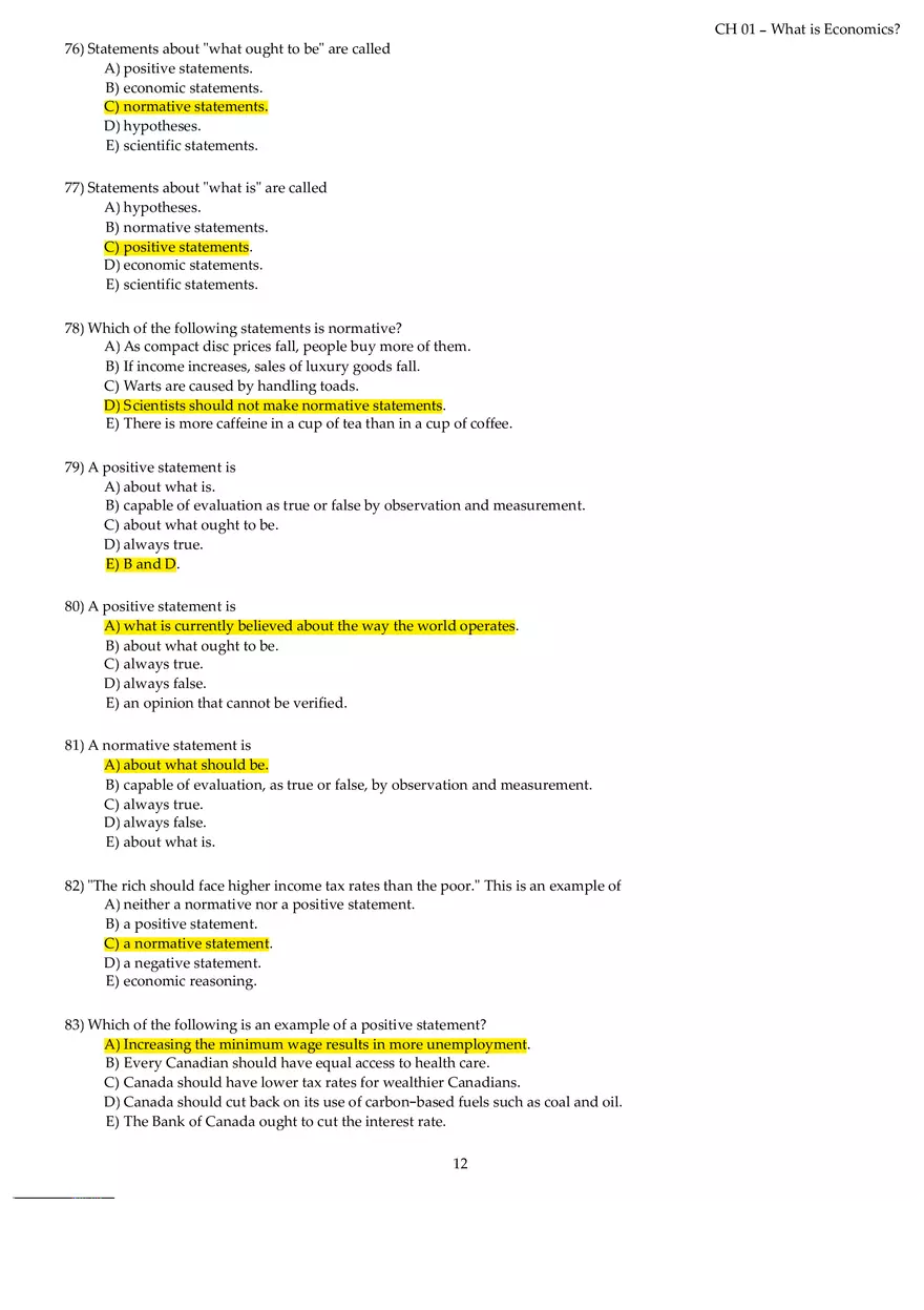 Chapter 01 What is Economics Answers Part 2 - Page 2