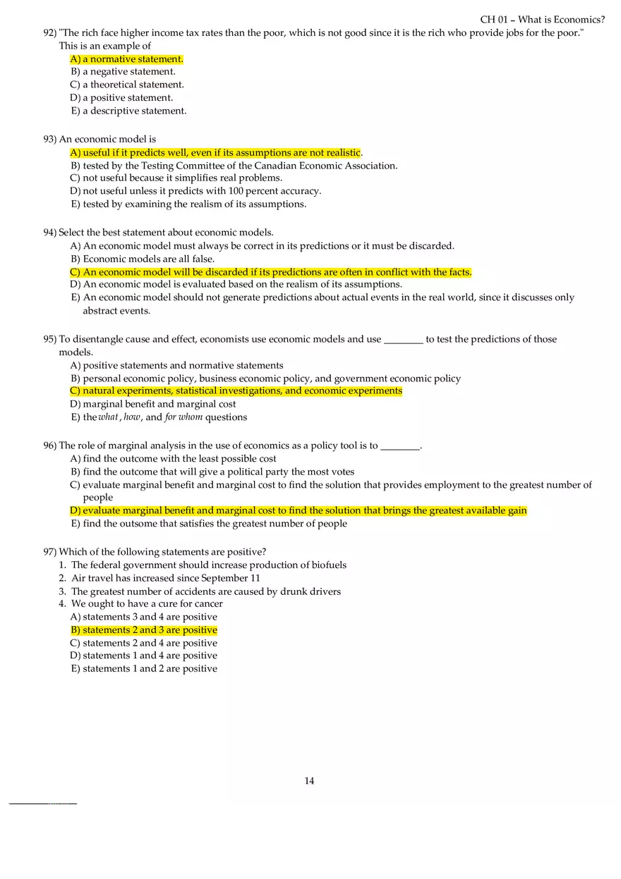 Chapter 01 What is Economics Answers Part 2 - Page 4