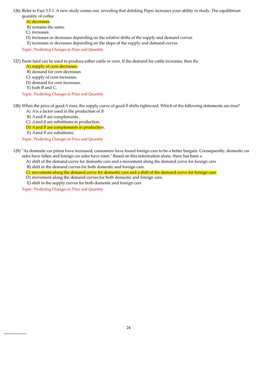 Chapter 3 Demand and Supply Answers Part 3 - Page 8