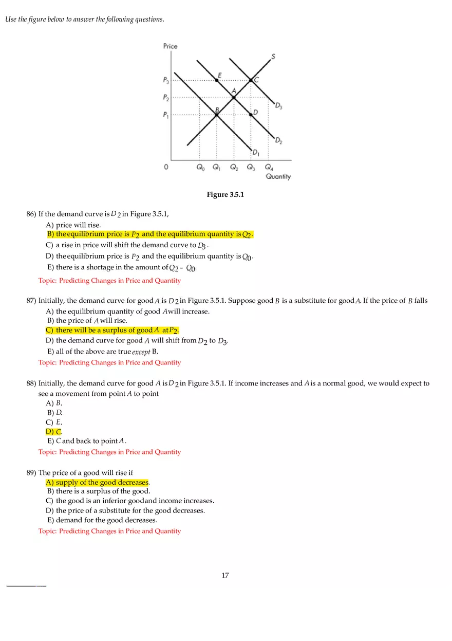 Chapter 3 Demand and Supply Answers Part 3 - Page 1