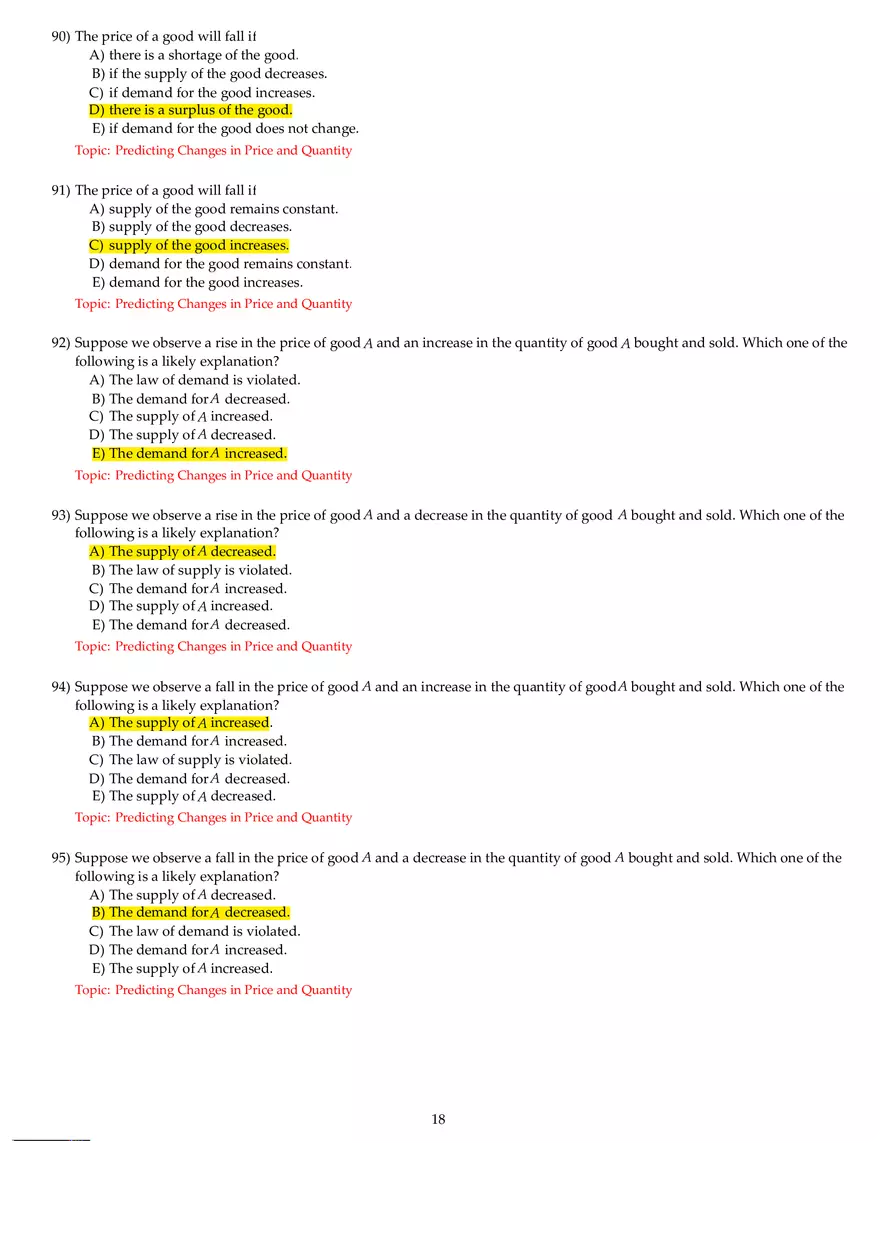Chapter 3 Demand and Supply Answers Part 3 - Page 2