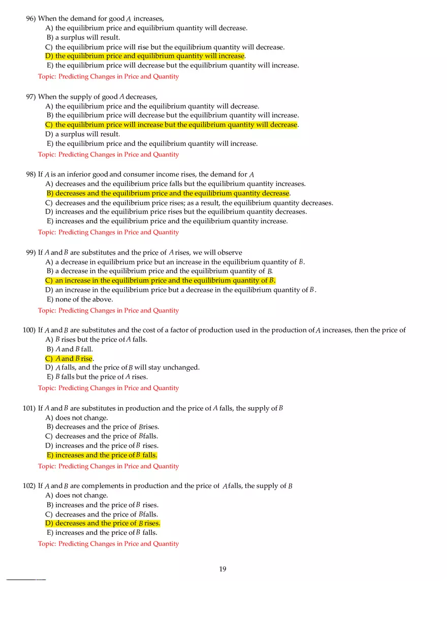 Chapter 3 Demand and Supply Answers Part 3 - Page 3