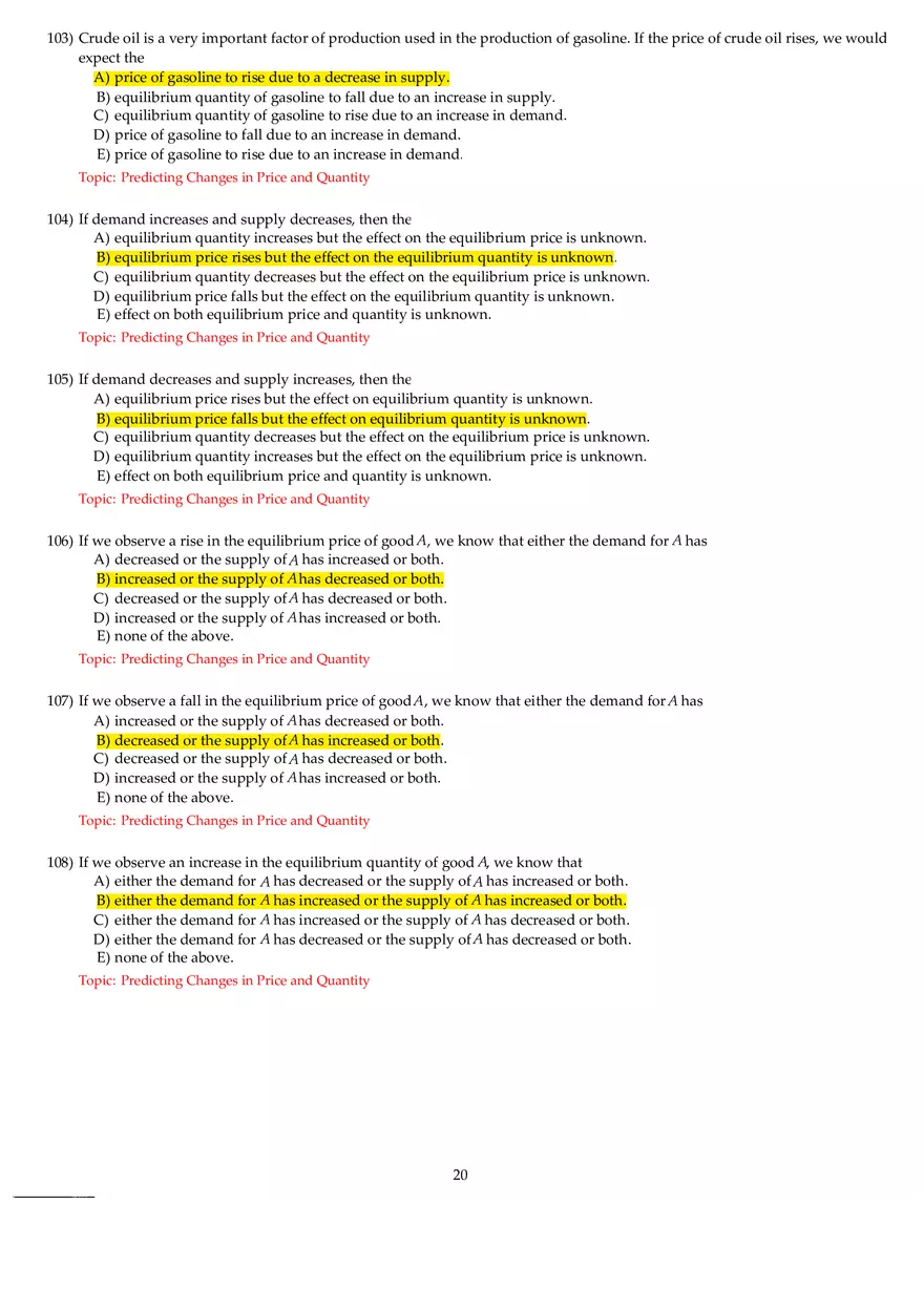 Chapter 3 Demand and Supply Answers Part 3 - Page 4