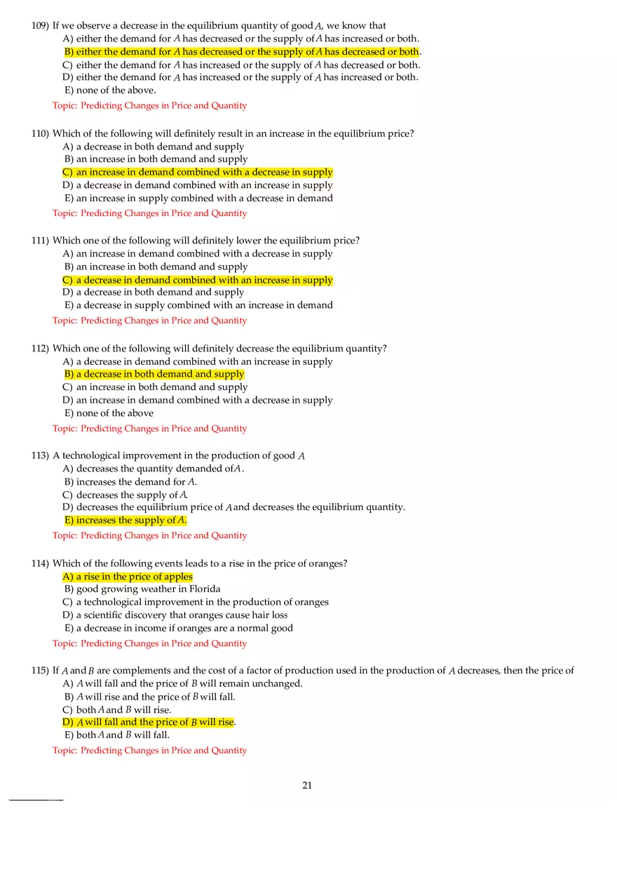 Chapter 3 Demand and Supply Answers Part 3 - Page 5
