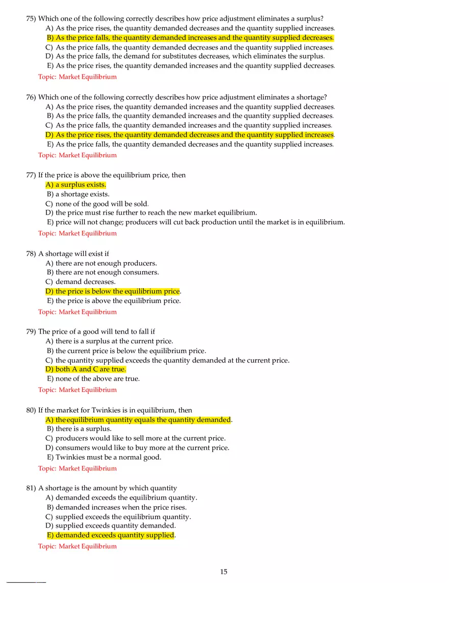 Chapter 3 Demand and Supply Answers Part 2 - Page 7
